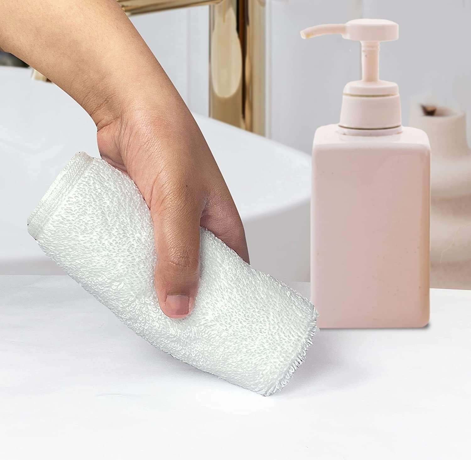 THE VELOURE White Face Towel Napkin Set | 100% Cotton | Size 30 x 30 cm (4) 3