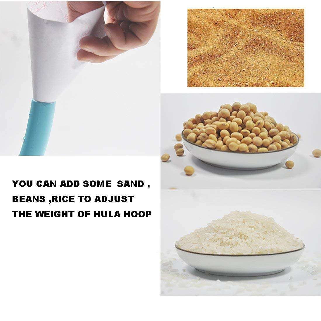 42" Exercise Hoop Snap Together Detachable Adjustable Weight Plastic Large Toy Hoop Spinning Rings for Sports and Playing 6