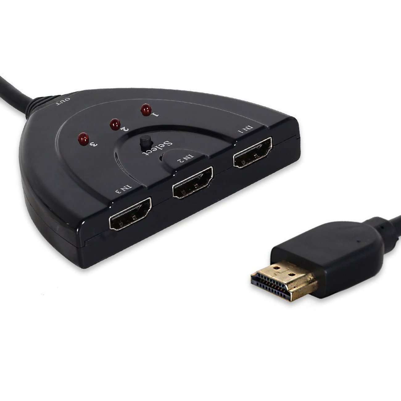 Techno Buzz Deal 3 Port High Speed HDMI Switch HUB with 50 CM pigtail cable: Supports 1080p 3D up to 2,5Gbps 3 Port HDMI Switcher, 3 Input 1 Output HDMI Switcher Supports 4K, Full HD1080p, 3D,For HDTV,PC,Projector,PS3,Xbox,STB,Blu-ray DVD Players,4k TV 6