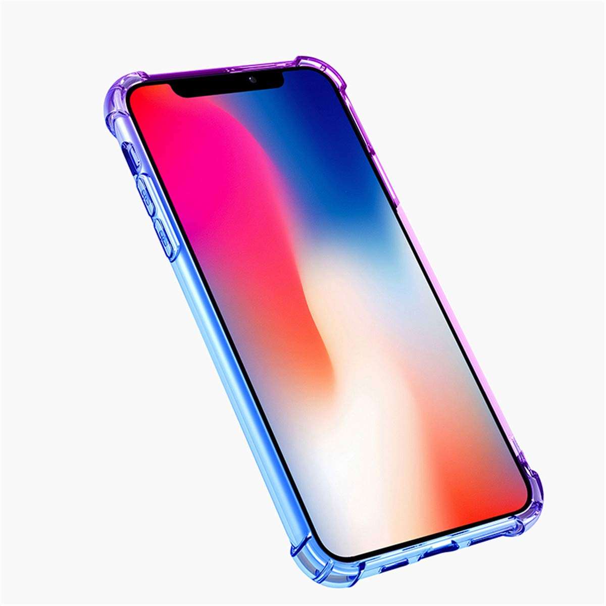 Designed for iPhone 11 6.1 Case Ultra Thin Gradient Rainbow Crystal Clear Soft TPU Silicone Case (Purple&Blue) 4