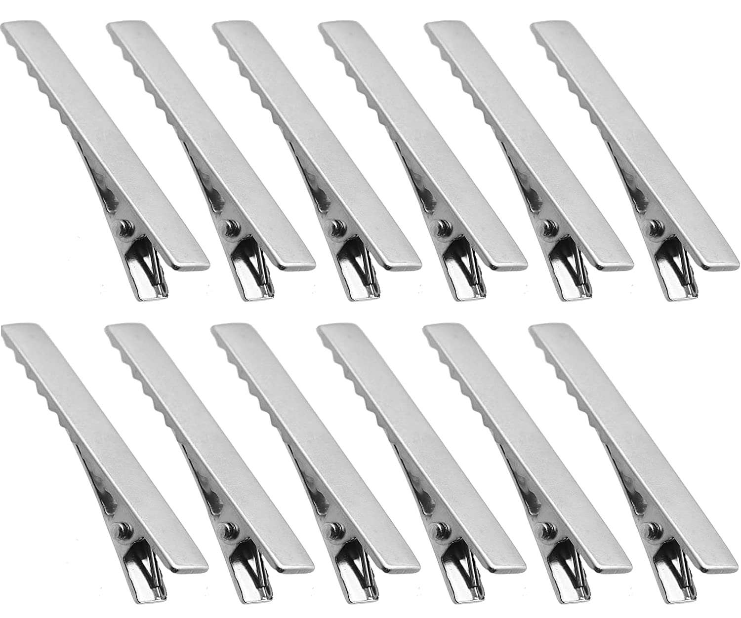 Nyamah Sales 12 PCS Hair Grip Clips Tool Hairdressing Sectioning Cutting Clamps for Salon Make Up Cosmetic Styling (Sliver) 1