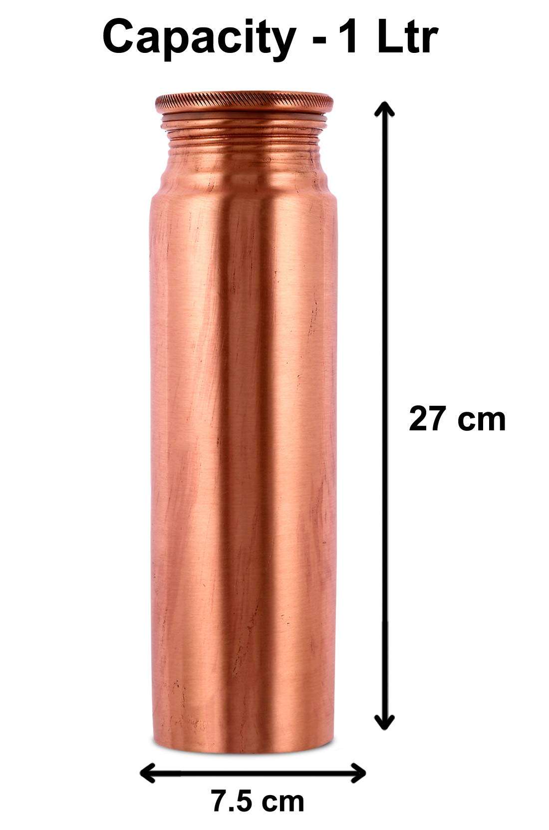 Kuber Industries Dove Pure Copper Bottle for Water 1 Litre Dirt Proof Leak Proof and Joint Less Ayurveda and Yoga Health Benefits Water Bottle (Set of 2, Brown)-KUBMART11574 3