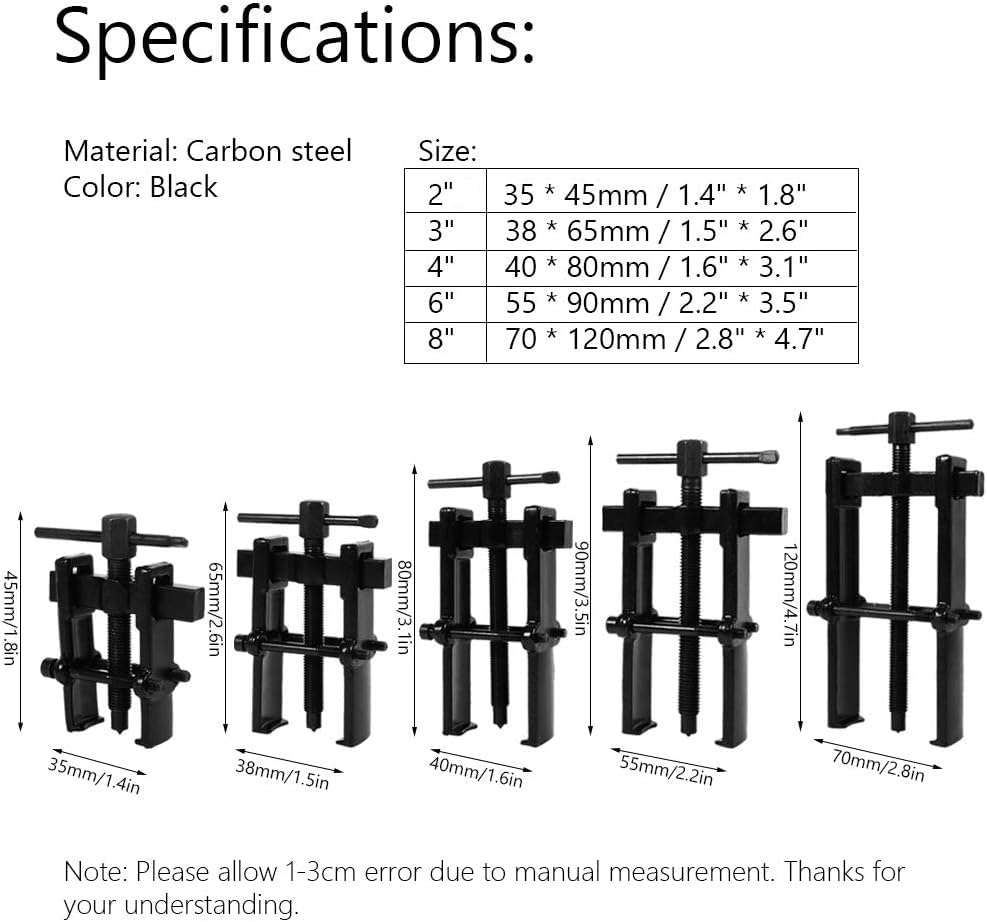 AASONS 2" - 35 x 45mm - 2 Jaw Carbon Steel Forged Bearing Gear Puller Remover Twin Legs (Choice Of 5 Sizes 2" to 8") Gear Removal Hand Tool Gear Armature Puller Suitable For Inside & Outside Use 4