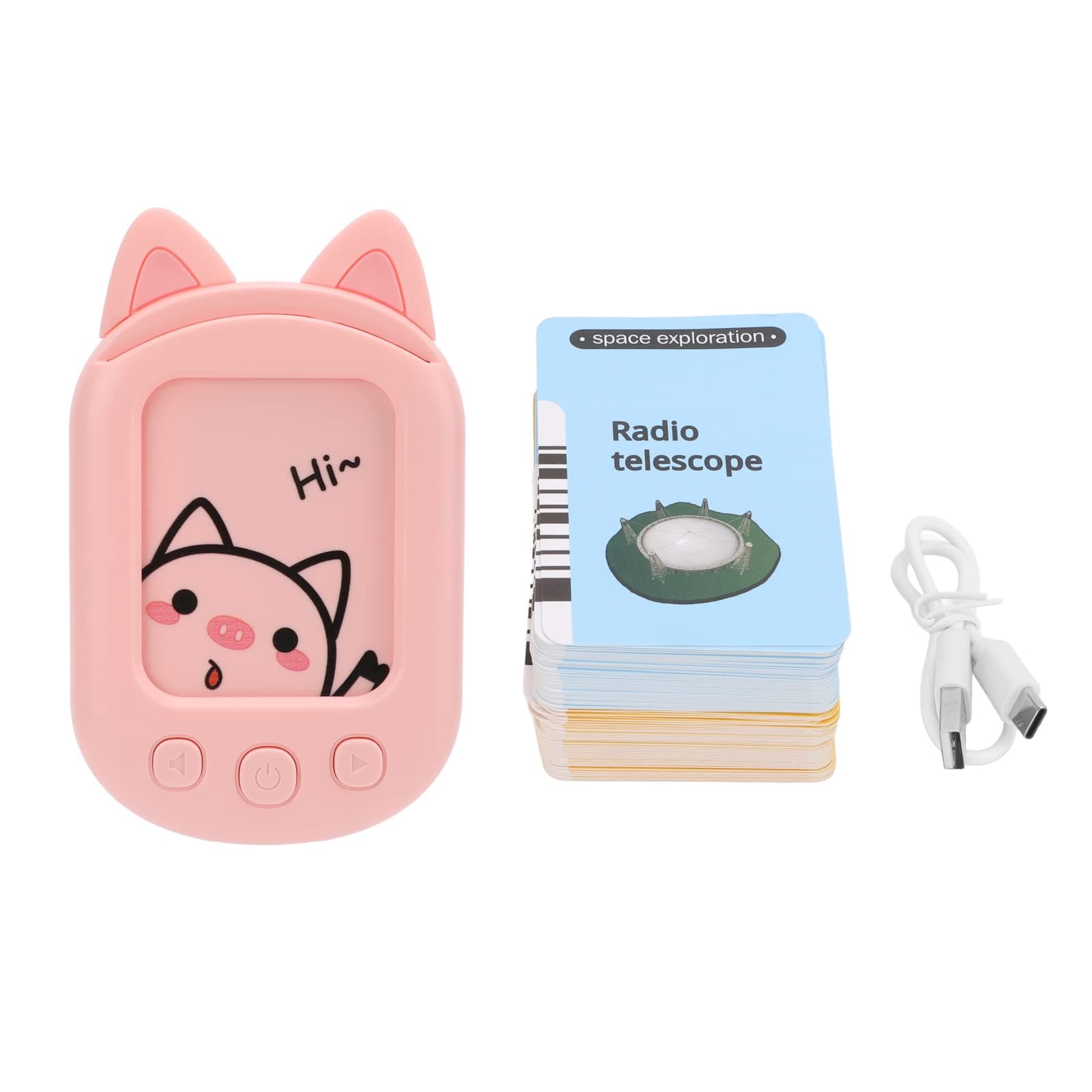 Tnfeeon Card Early Education Machine Pig Exterior for Kids Electronic Learning Toys with English Translation 224 Sight Words 1