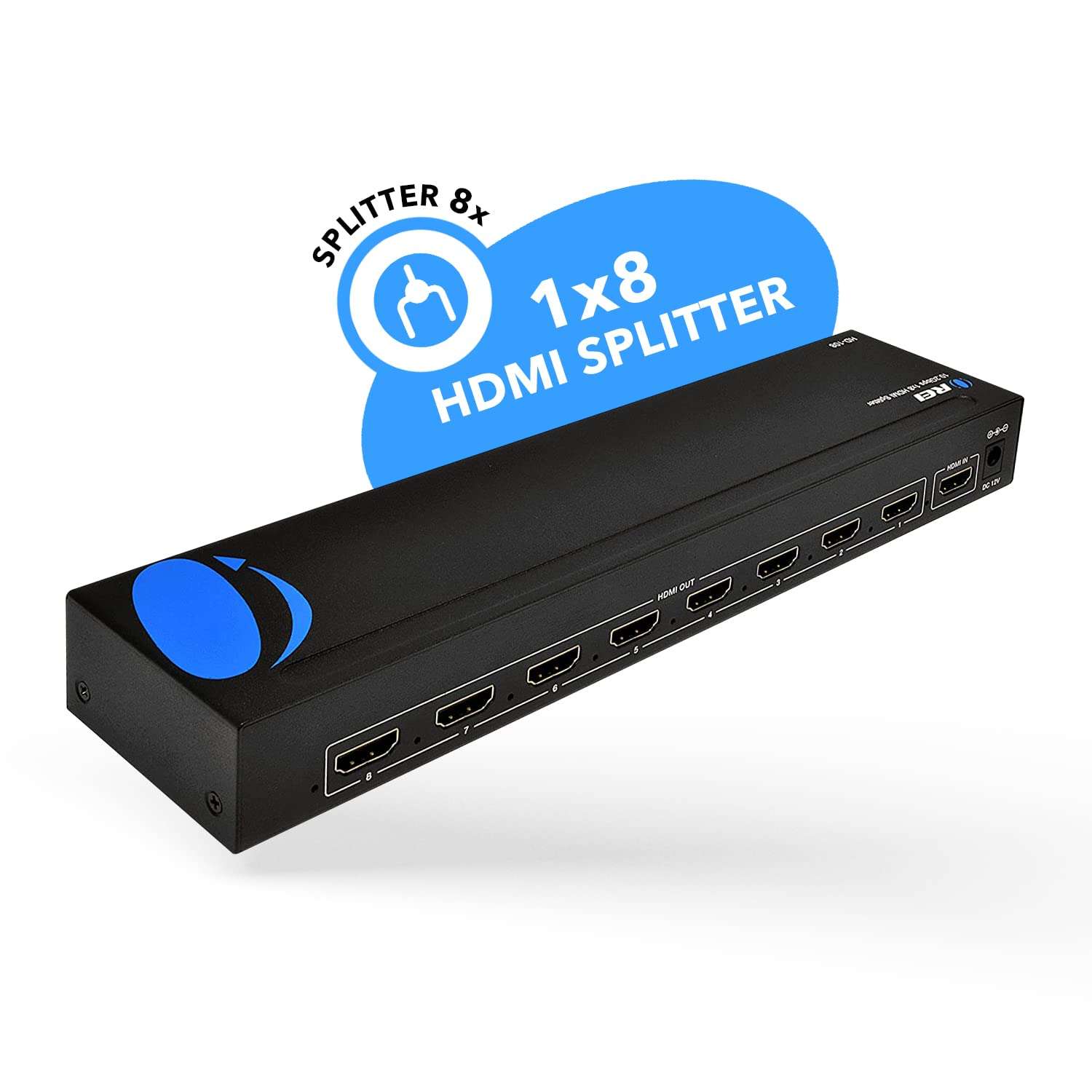 OREI 1080p 1x8 HDMI Splitter, - 1 Port to 8 HDMI Display Duplicate/Mirror - Powered Splitter Ver 1.3 Certified for Full HD 1080P High-Resolution 3D Support (One Input To Eight Outputs) 5