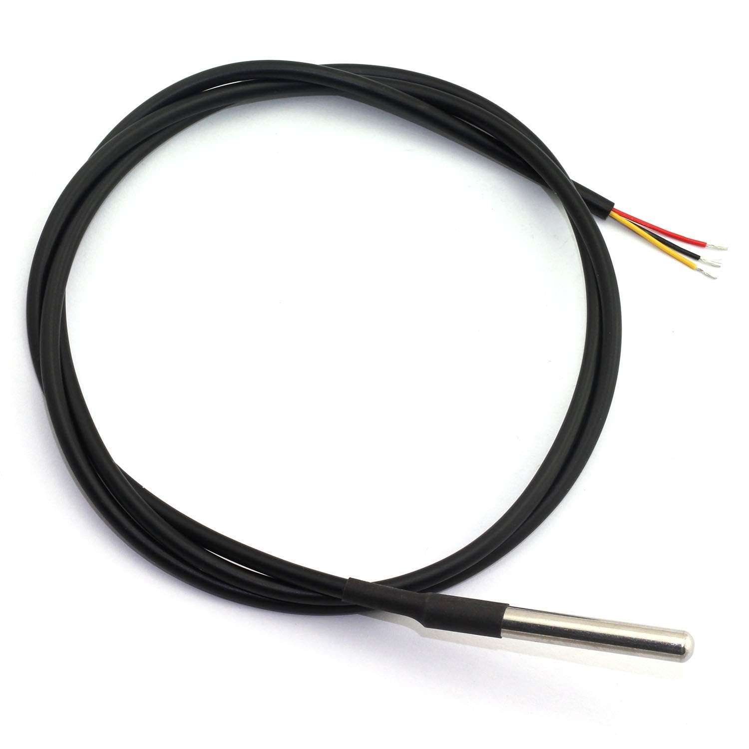 Hexonix DS18B20 Waterproof Digital Temperature Sensor Probe-1 Meter (100cm)-Unique 64-bit ID-Waterproof Temperature Sensor-Heat Resistant Thermal Cable-Black 4
