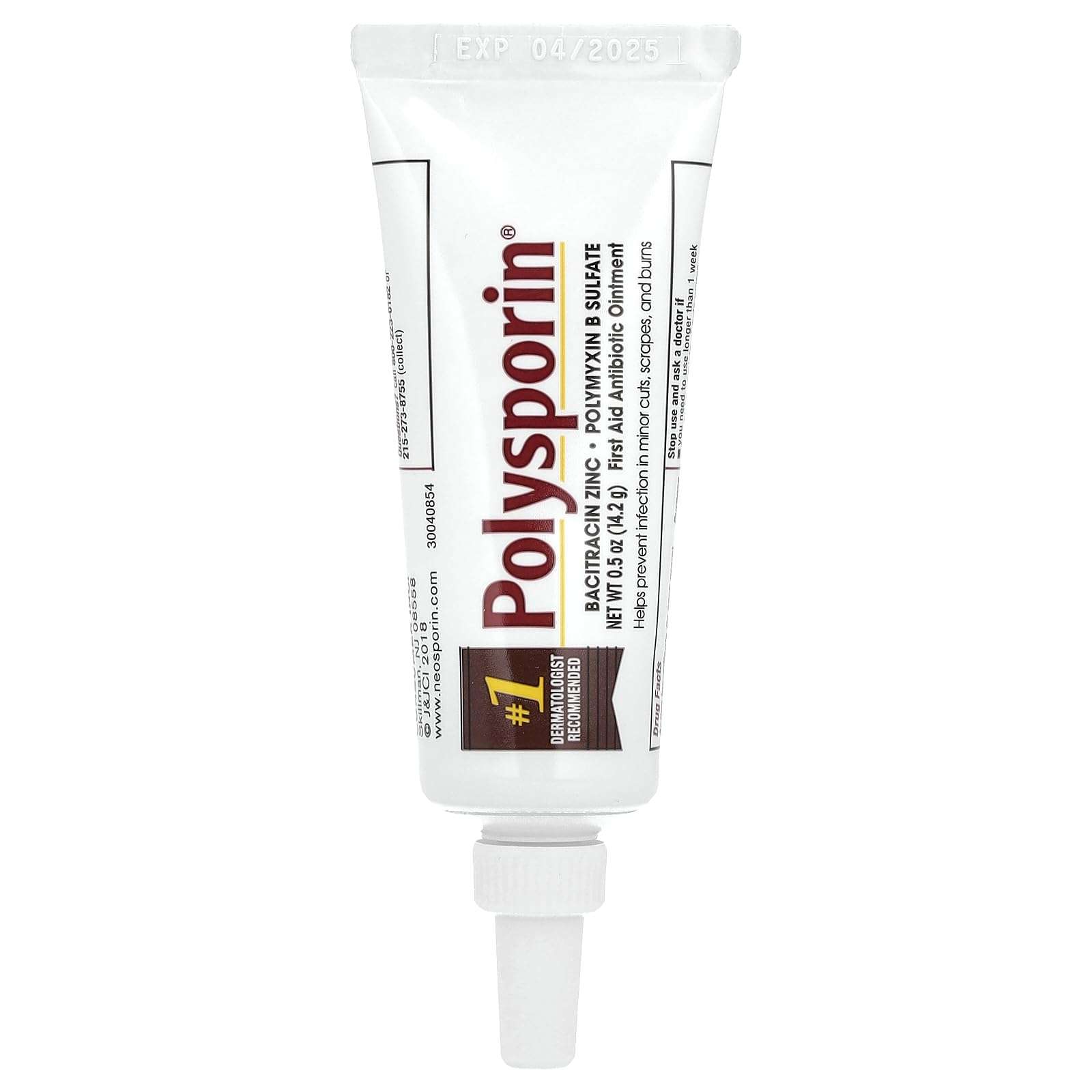 Polysporin First Aid Topical Antibiotic Ointment with Bacitracin Zinc & Polymyxin B Sulfate, For Infection Protection & Wound Care Without Neomycin, Travel Size, 0.5 oz 1