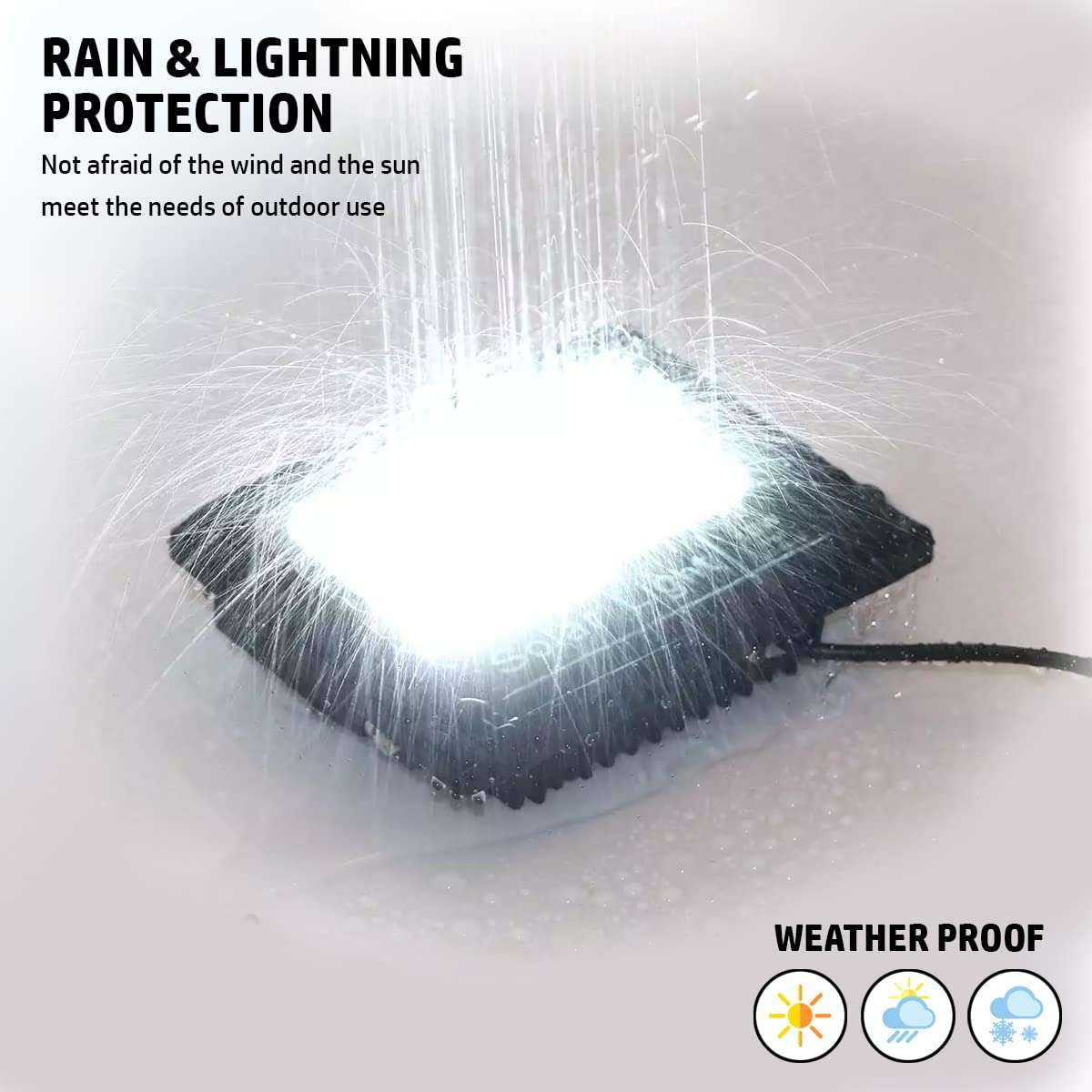 Epyz Solar Flood Lights Outdoor Remote Control Solar Led Lights IP65 Waterproof Solar Wall Lamp Floodlights for Gutter Shed [ Pack of 1, Cold White Light ] (Light Power 30W - 5000mAh, 69LED) 6