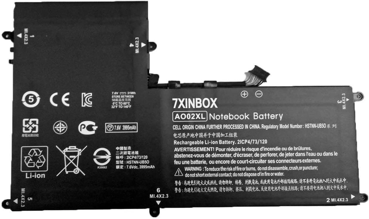 7xinbox 7.4V 31wh AO02XL Replacement Laptop Battery for HP ElitePad 1000 G2 HSTNN-LB5O 728250-1C1 728558-005 728250-421 A002XL 1
