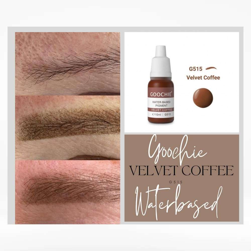 Goochie Superior Semi Organic Liquid Water Based Micro Pigment EU Standard Machine Permanent Makeup Pigment 10ml Eyebrow Pigment Velvet Coffee - G515 4