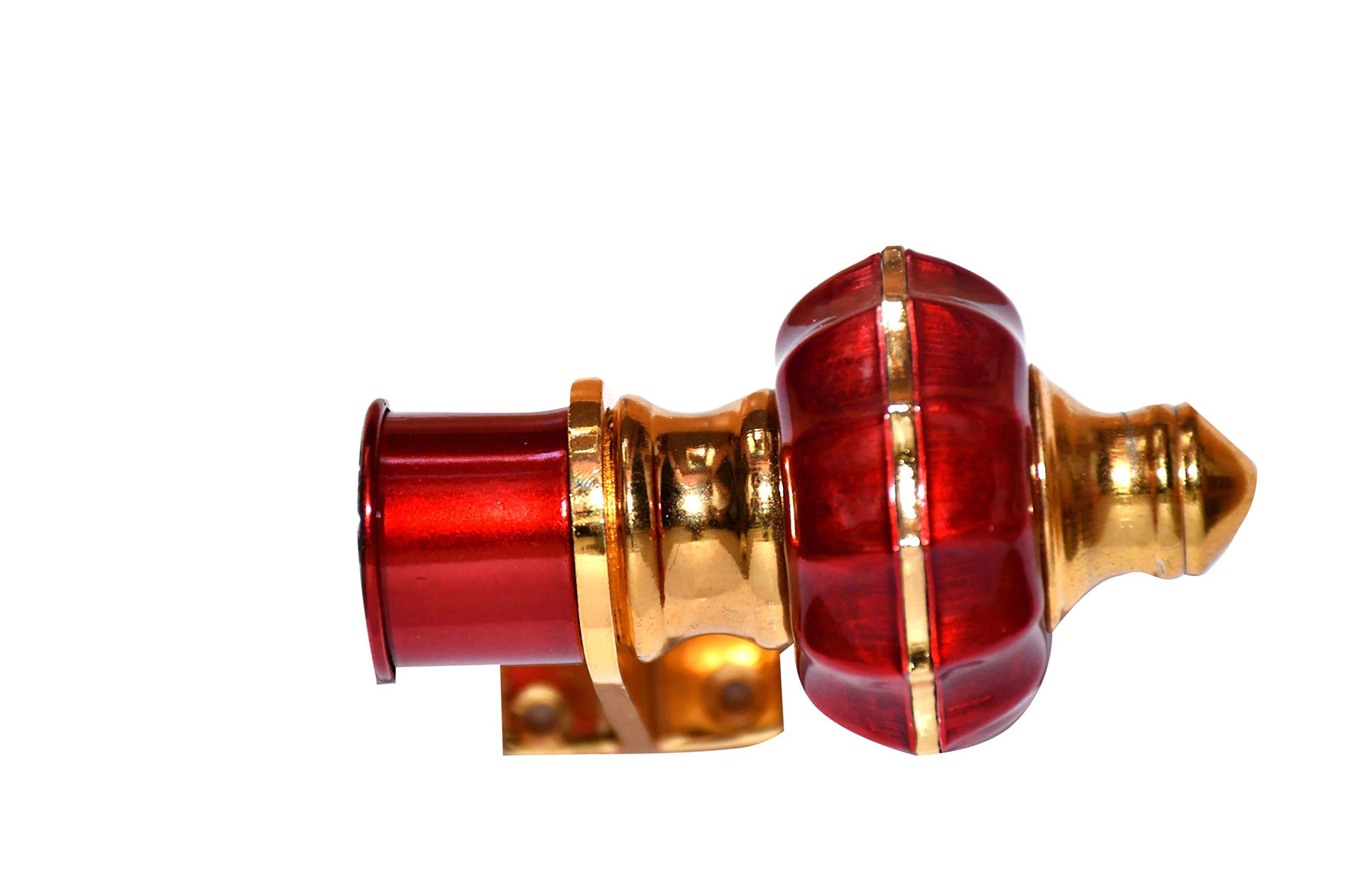 GHAR DWAR Ghardwar (Pack of 6 Pair) Zinc Alloy Antique Mandir 12 Pehel Cherry Gold Finish Curtain Bracket Window Curtains Holder Support for Window & Door Fitting 5