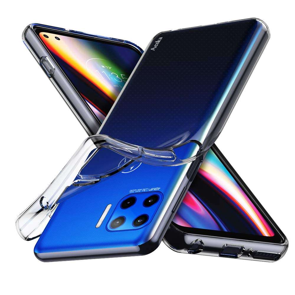 Clear for Moto One 5G Case,Moto G 5G Plus Case,Aeska Ultra [Slim Thin] Flexible Clear TPU [Scratch-Resistant] Gel Rubber Soft Skin Silicone Protective Case Cover for Moto One 5G/Moto G 5G Plus(Clear) 1