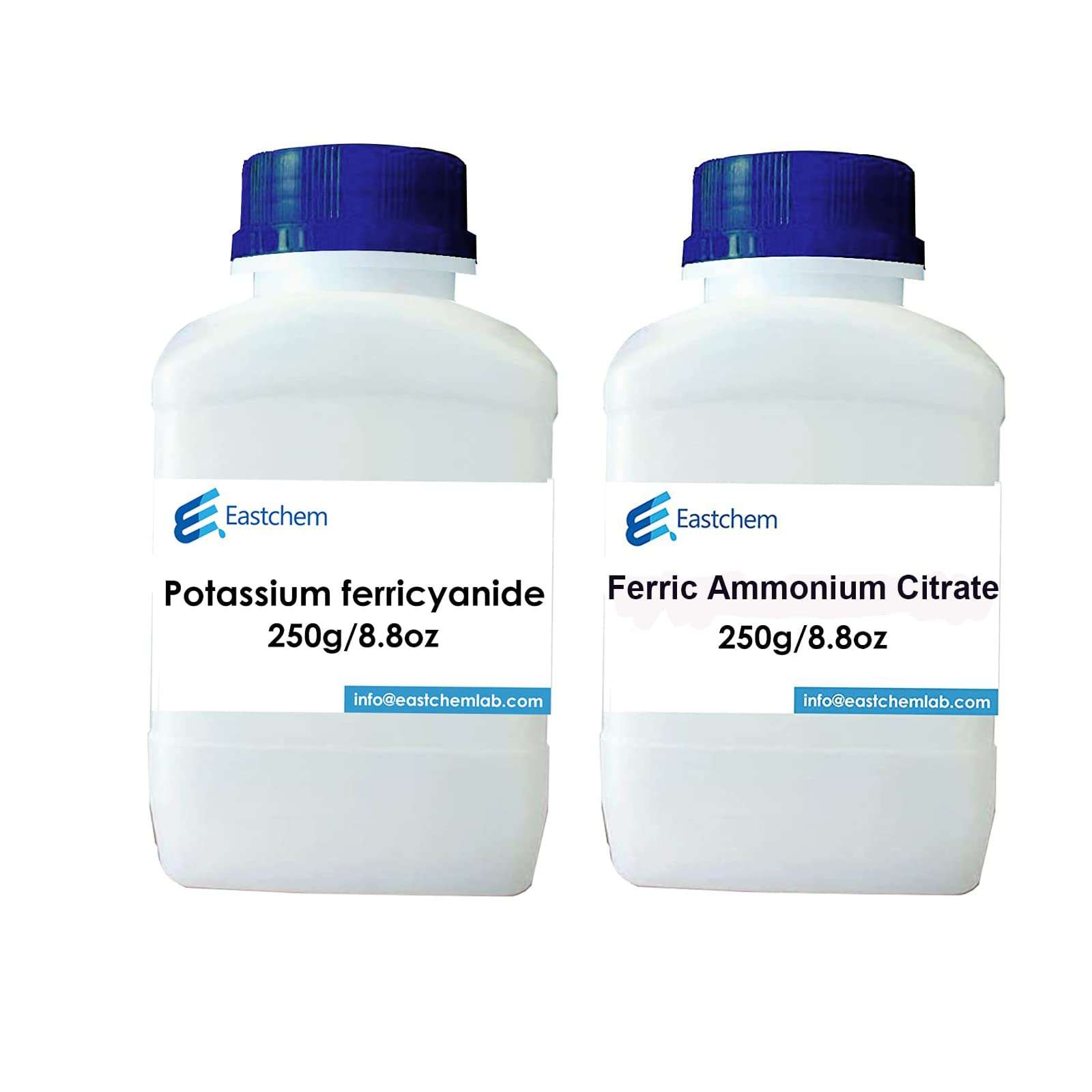 EASTCHEM Potassium Ferricyanide (99.50%)(250g/8.8oz) and Ferric Ammonium Citrate(Green) 250g/8.8oz) for Cyanotype
