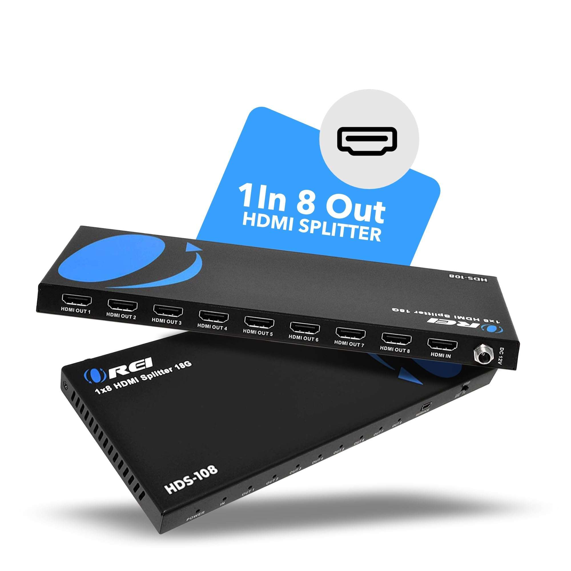 OREI UltraHD 1 in 8 Out HDMI Splitter 4K@60Hz 4:4:4 - HDMI 2.0 and HDCP 2.2 compliant with 3D support and EDID control 2