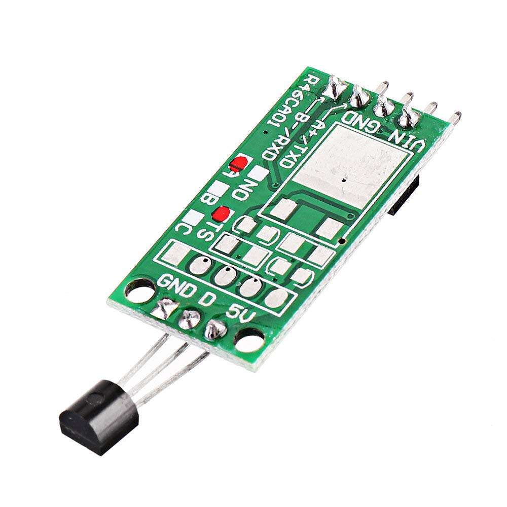 DDRZD Sensor &Detector Module 5pcs DS18B20 5V RS485 Com UART Temperature Acquisition Sensor Module Modbus RTU PC PLC MCU Digital Thermometer High Performance Sensor 5