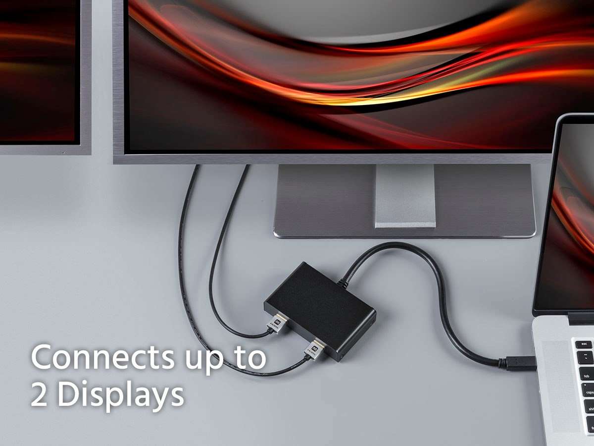Monoprice 2-Port Mini DisplayPort 1.2 to HDMI Multi-Stream Transport (MST) Hub, Mini DP to HDMI,Black 6
