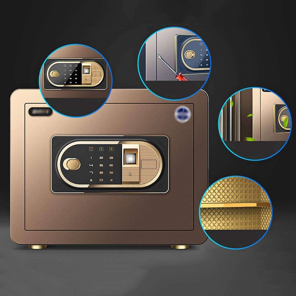 Ma DONG Safety cabinet, 360° intelligent anti-theft metal password fingerprint all steel can be wall-mounted mini safe deposit box, suitable for: office/home/finance, 4 styles available @ 4