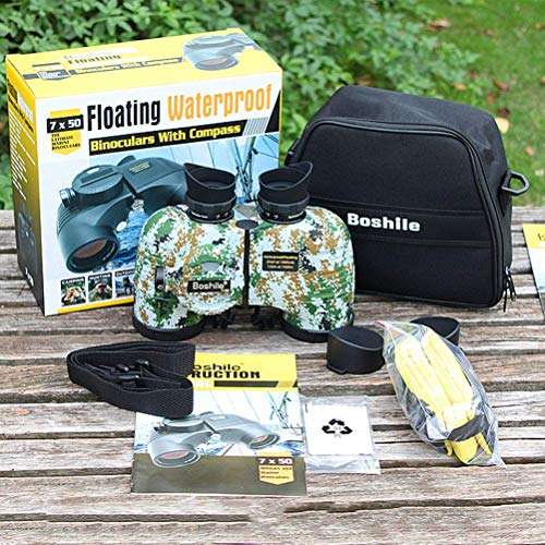 BOSHILE 7x50 Binoculars with Rangefinder for Adults, Compact Night Vision Waterproof Binoculars for Bird Watching,Travel,Green 6