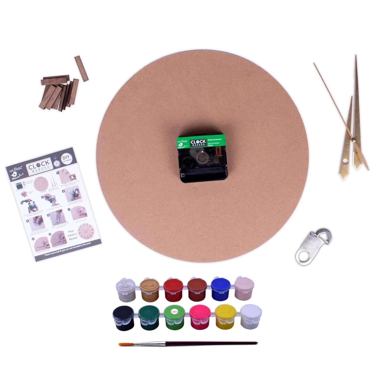 Graphicalmela DIY Clock Making Kit 10inch Dia 4mm Thick | DIY Art & Craft Kit for School Projects, Home & Office Decor | MDF DIY Wall Clock Making Kit | Gift for Kids, Adults 1