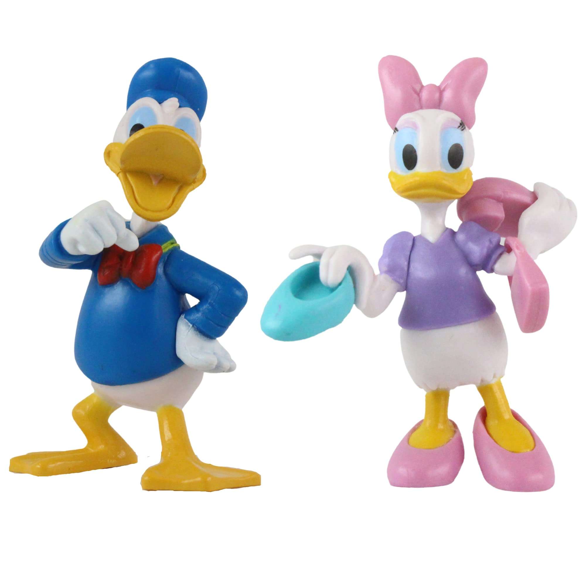 Mickey and Friends 3D Figures - Highly Detailed Collectible Miniature Figures Perfect for Cake Toppers - (2.75" 7.5cm Donald & Daisy Duck - Twin Pack) 1