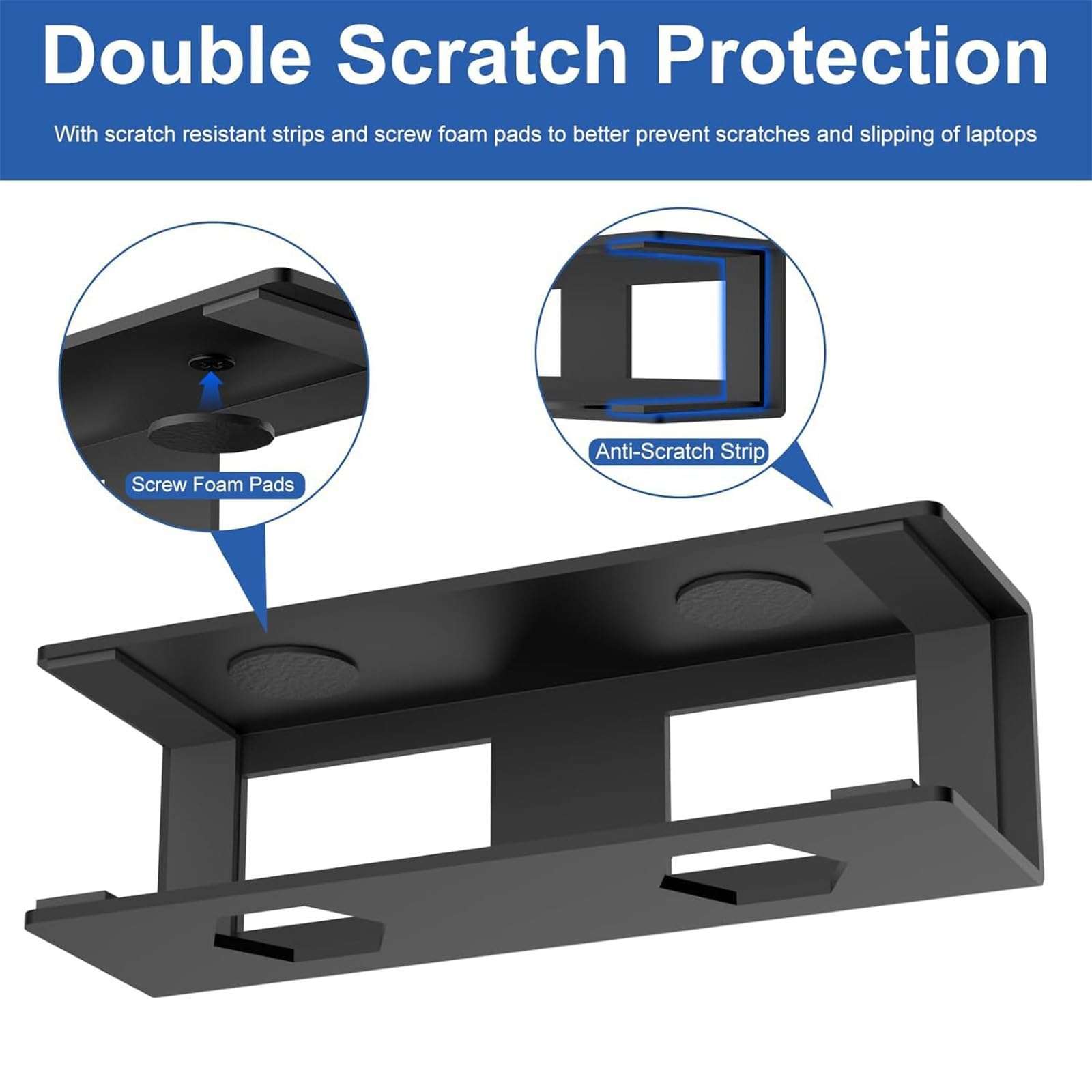 Space Saving Underdesk Laptop Mounting Bracket Metal Shelf Holder with Mounting Screws for Notebook Electronics 5