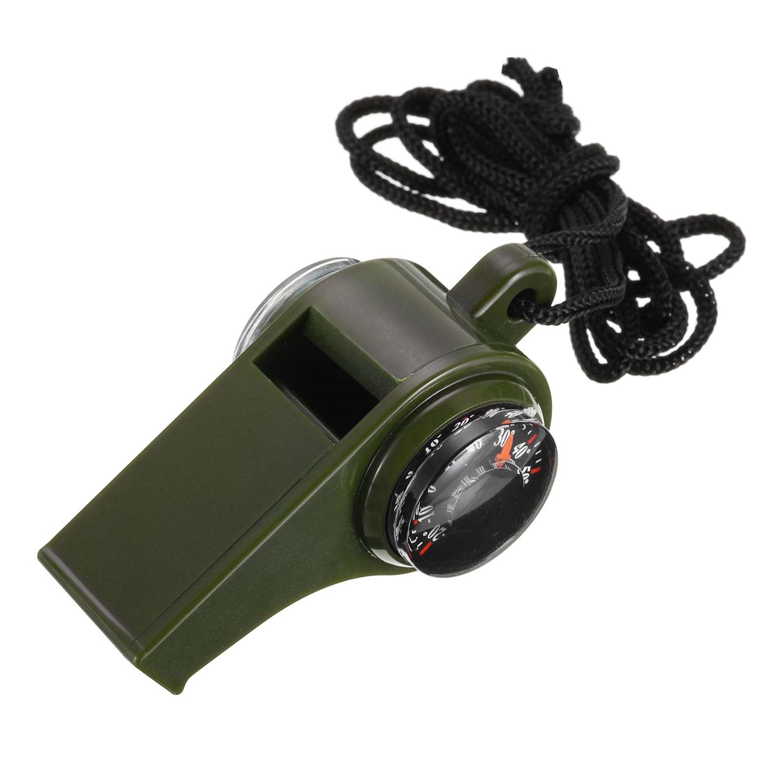 PATIKIL Emergency Whistle, 3-in-1Survival Whistles with Compass Thermometer Lanyard for Camping Hiking Outdoor Hunting Fishing Boating, Green