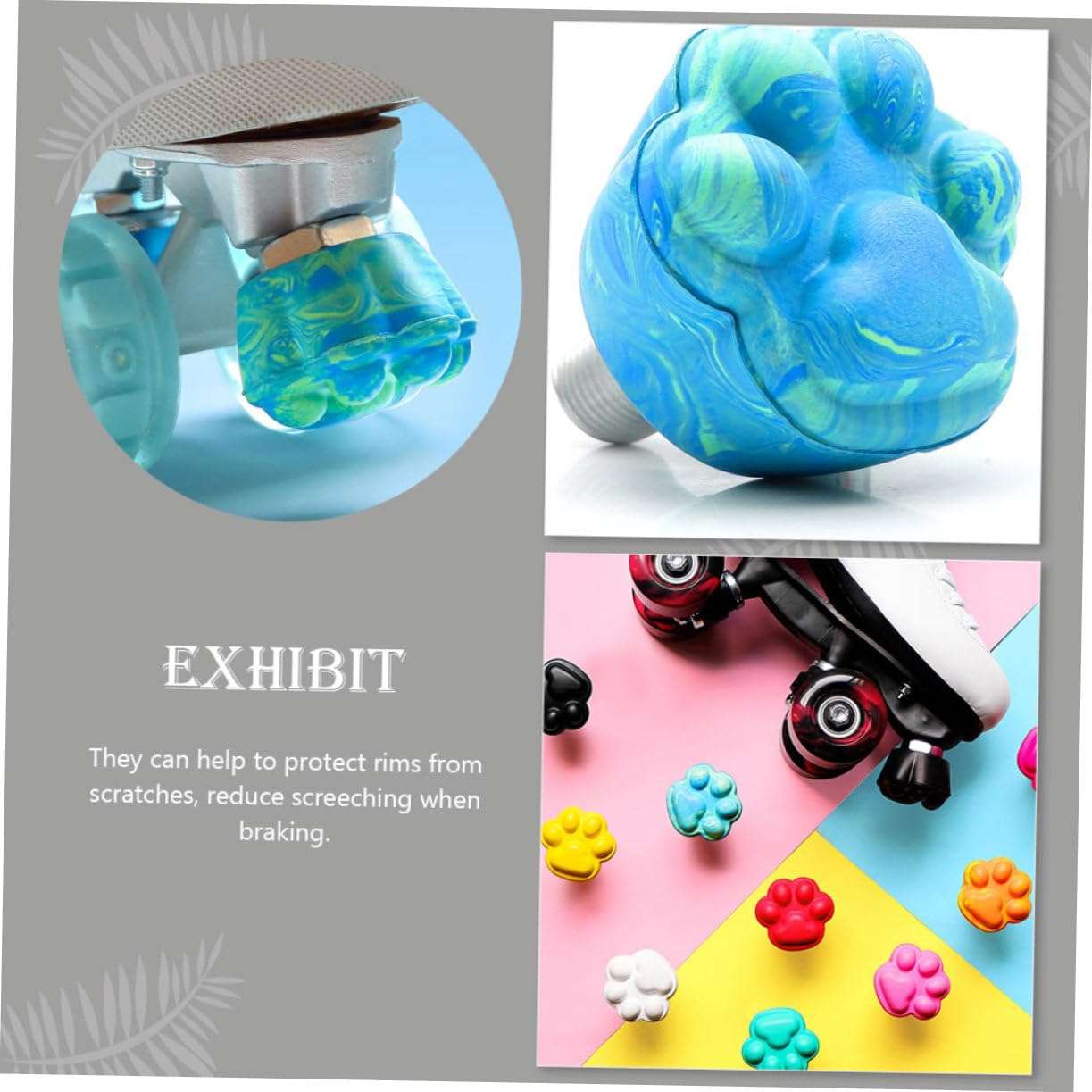 Gogogmee 2pcs Roller Brake Head Roller Toe Stops Adjustable Skates Skating Brake Tool Supplies Roller Stoppers Toe Plug Skateboard Roller Toe Plugs Rubber Four Wheels Roller Skates 6