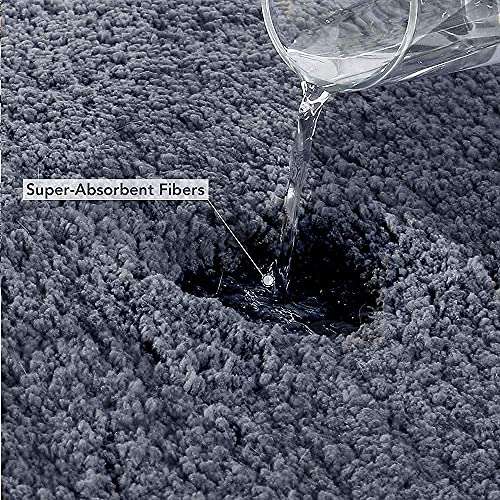 VNQ Anti-Slip Microfibre Bathmat, 40cm x 60cm - Pack of 2 (Grey) 4