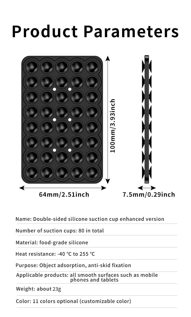 Double-Sided Silicone Phone Mount, Hands-Free Suction Holder, Anti-Slip Ideal for Videos, Perfect for TikTok & Instagram 6