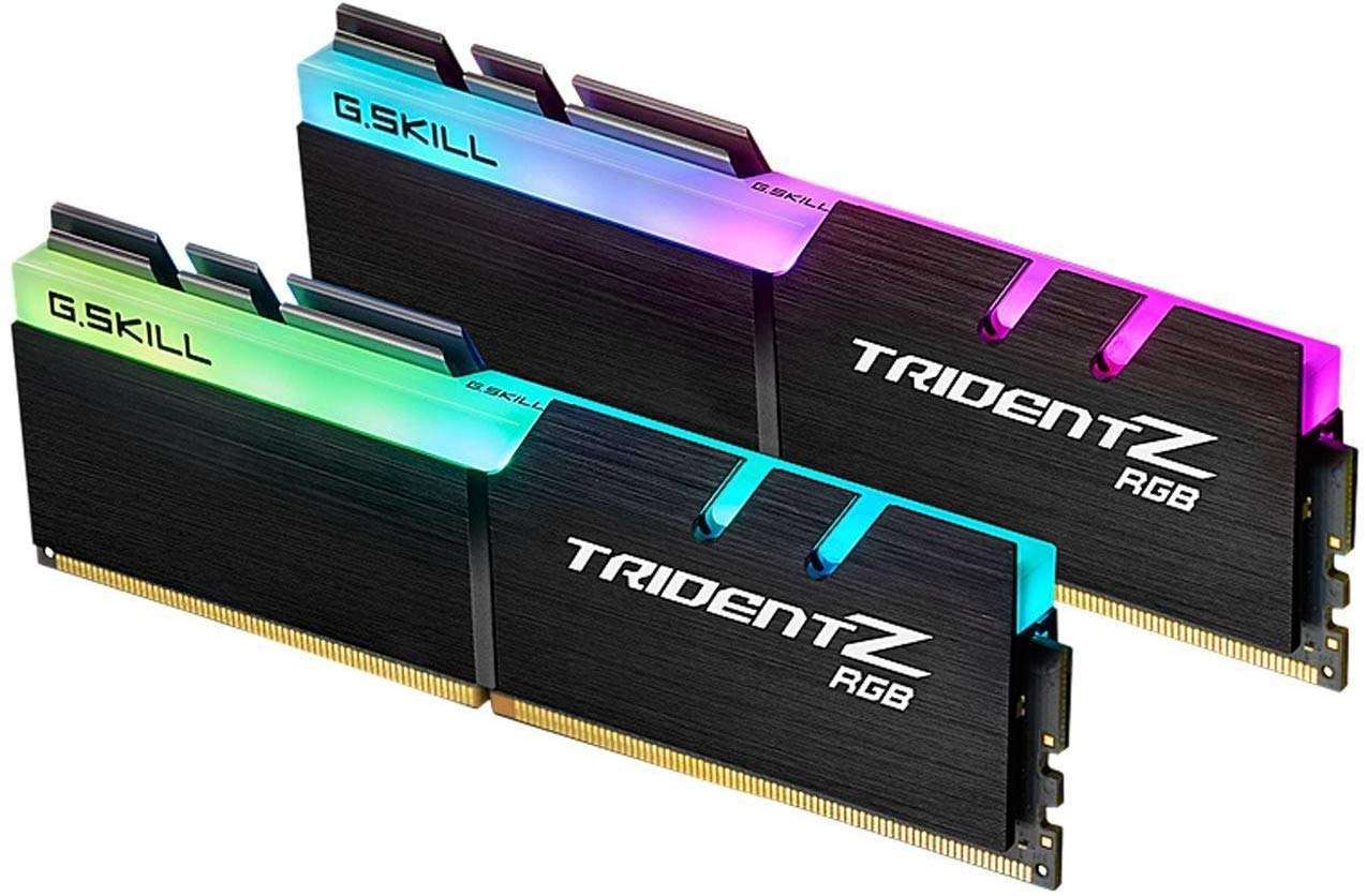 G.SKILL Trident Z RGB Series DDR4 RAM (XMP) 16GB (2x8GB) 3200MT/s CL16-18-18-38 1.35V Intel AMD Desktop Computer Memory U-DIMM (F4-3200C16D-16GTZR) 1
