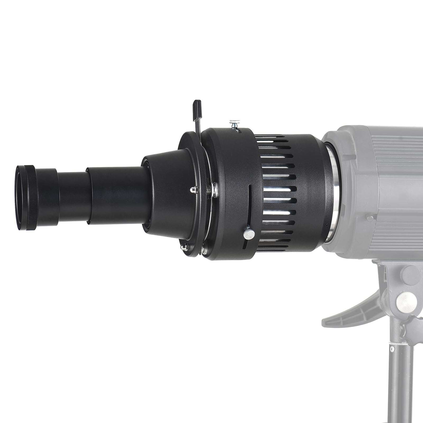 Andoer Bowens Mount Optical Snoot Conical Focusing Condenser with 120mm F2.0 Lens Card Slot Adapter 16 Graphics Cards and 8 Color Filters Photography Light Accessories