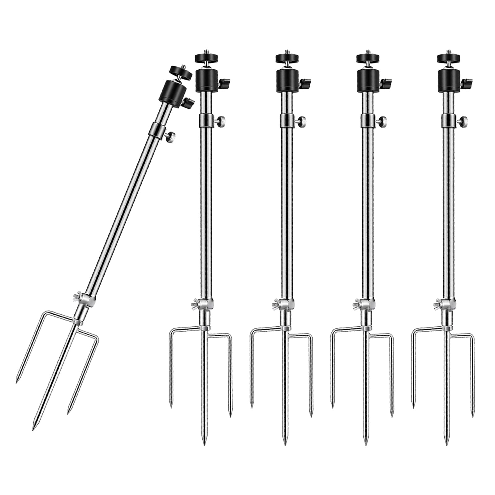 Danoib Trail Camera Mounting Bracket with 1/4" -20 Threaded Insert 360°Rotating Adjustable Holder Post for Game Camera Stand Pole, Night Fishing Lights (5) 1