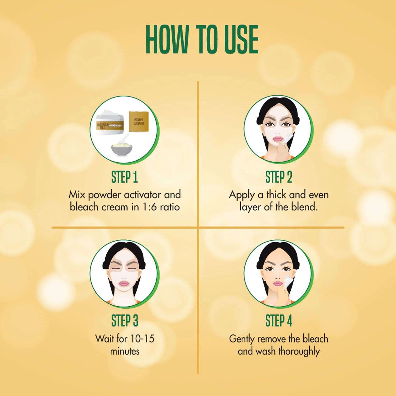 Nature's Essence Advanced Gold Creme Bleach, 210 gm 4