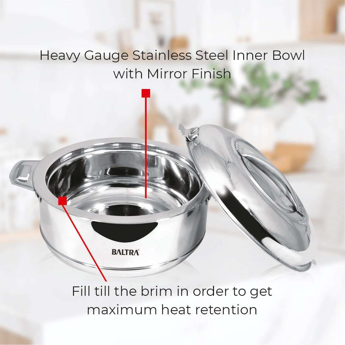 Baltra Royal 5000ml Hot Case Stainless Steel Casserole 4