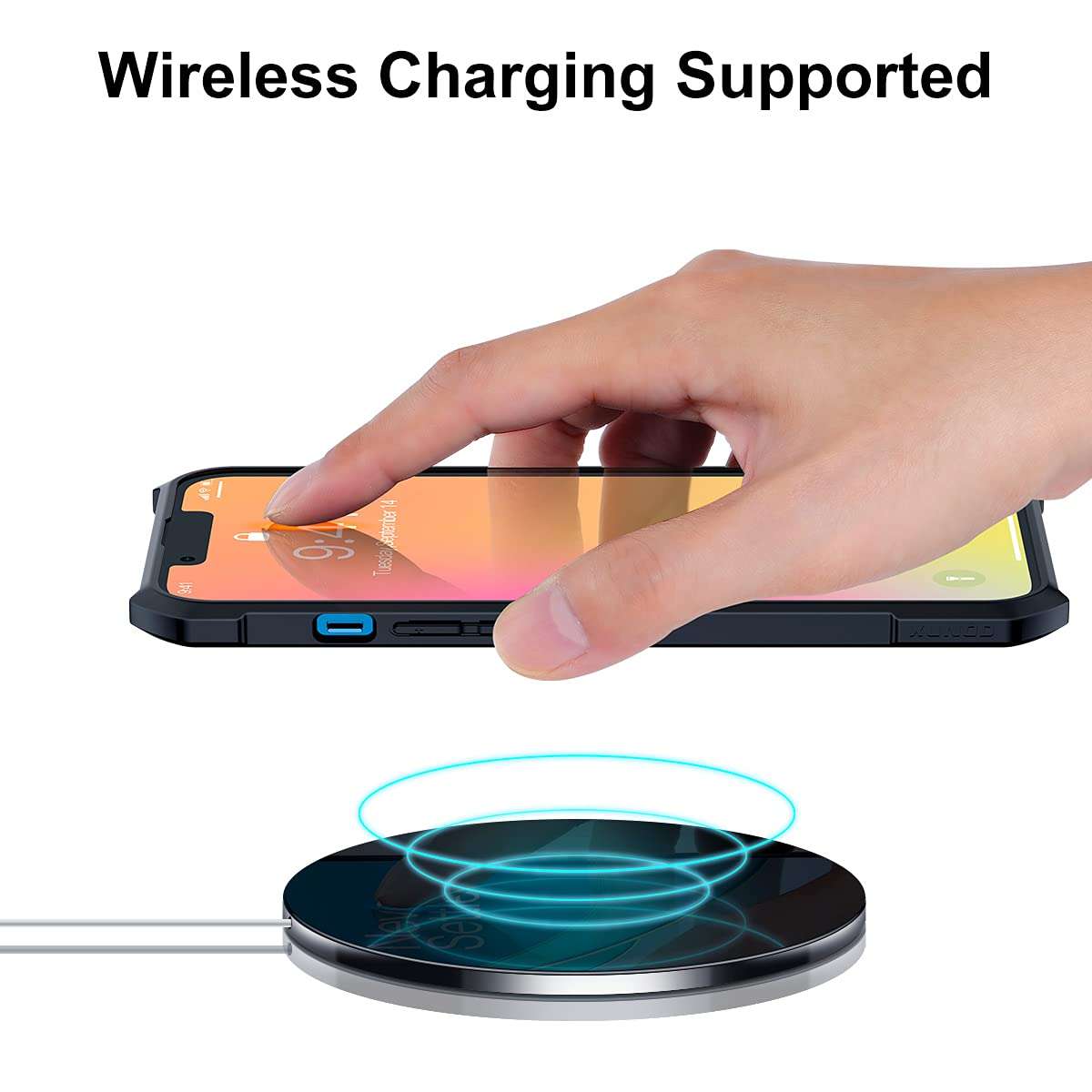 Xundd Case for iPhone 13 Pro (6.1 Inch), [Military Grade Drop Tested] Slim Clear Back with Shockproof Soft TPU Bumper Frame Cover - Black 6