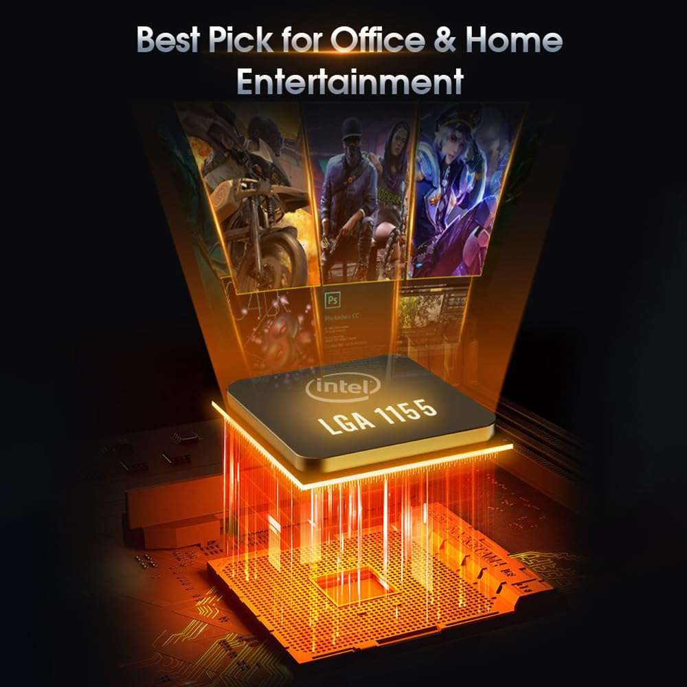 HXBER SZMZ LGA 1155 Desktop Motherboard Home Office Gaming Motherboard PCI-E 16X DDR3 16GB 100M Network Card SATA2.0 10*USB2.0 M.2 NVME VGA HDMI-Compatible 6