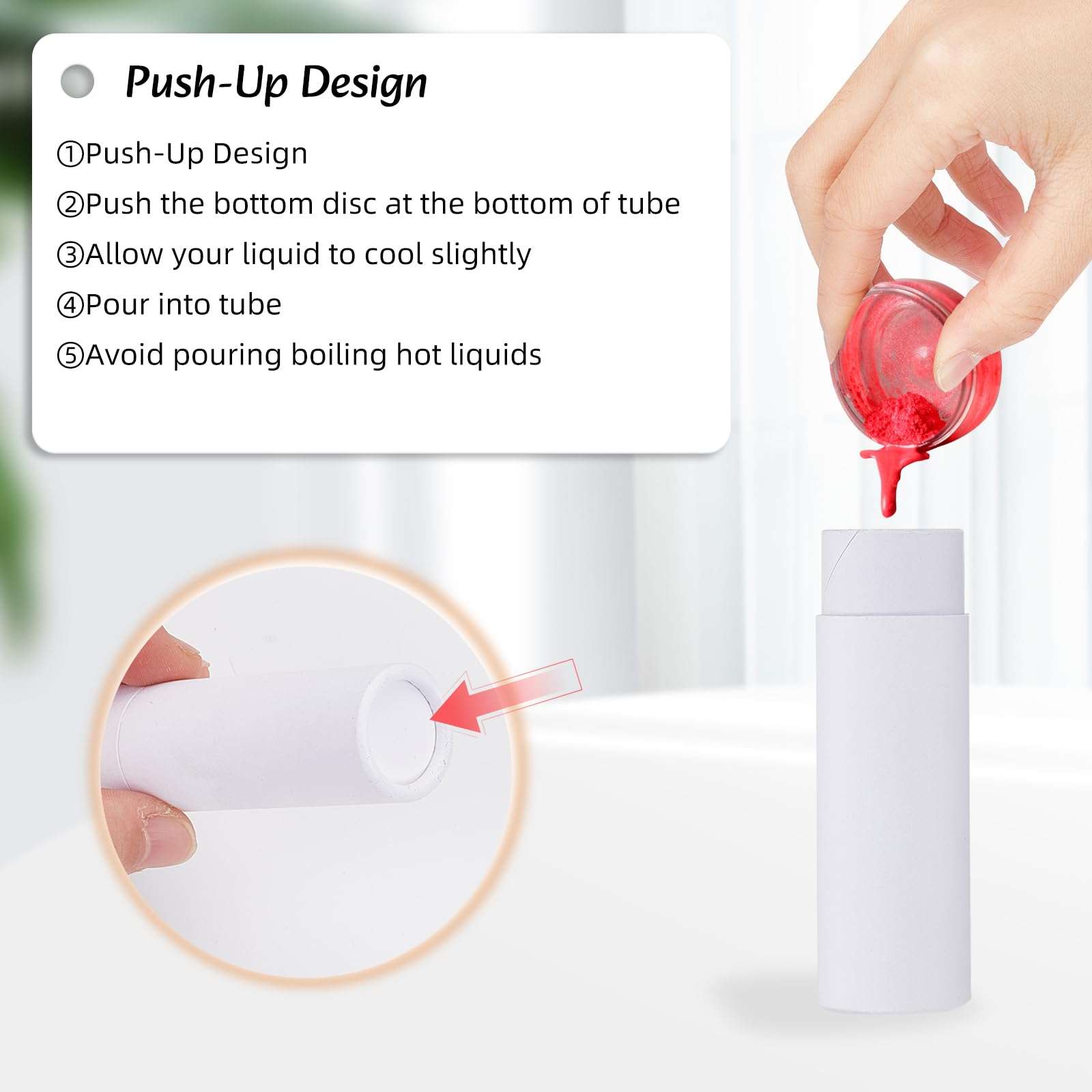 NICENEEDED 10 Pcs Paperboard Lip Balm Tubes, 0.6 Oz Kraft Paper Lipstick Tube, Cardboard Empty Deodorant Container Solid Perfume Tube Cosmetic Box for DIY Chapstick Deodorant Crayon 5