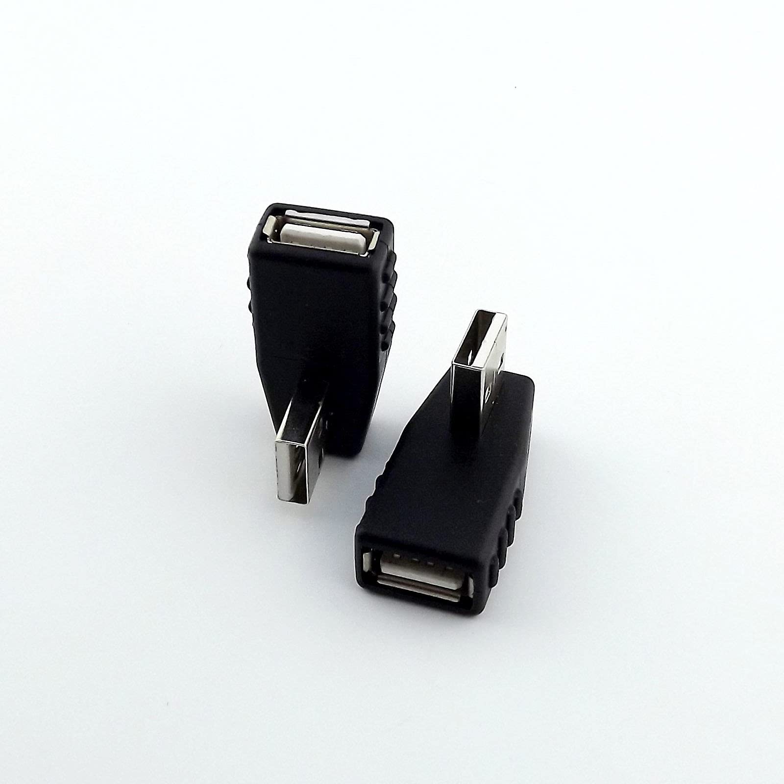 Connectors 10pcs USB 2.0 A Male to Female Side Angled 90 Degree Data Converter Adapter Laptop PC - (Cable Length: 0cm, Color: Black) 5