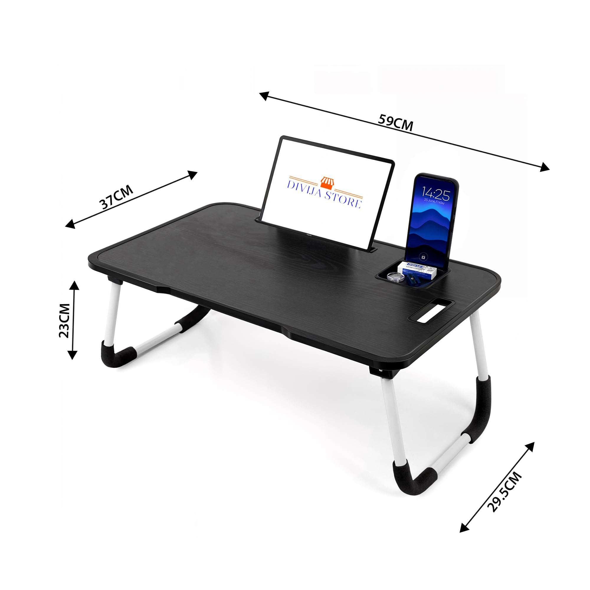 mistri Yerose Office Table For Home/Writing Desk For Office/Folding Table For School/Folding Study Table/Work From Home Multipurpose Table (Black) Wood, 15 Cm, 10 Centimeters 5