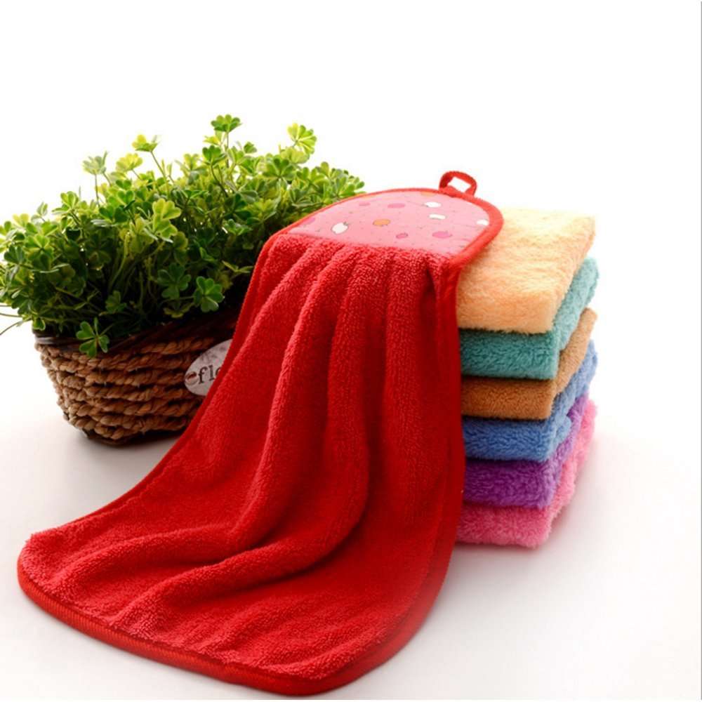 WorldCare® Blueeld Hand Dry Kitchen Bathroom Kid Soft Plush Fabric Hang For ld Towels 3