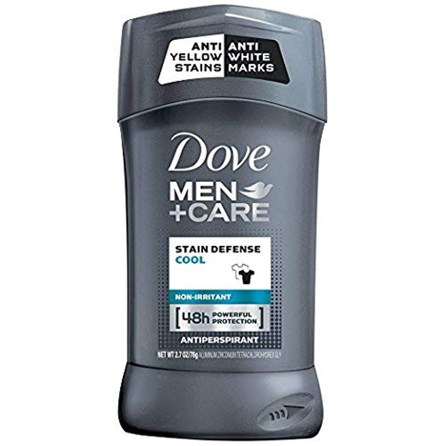 Dove Men+Care Stain Defense Antiperspirant Deodorant Stick, Cool, 2.7 oz (Pack of 2)