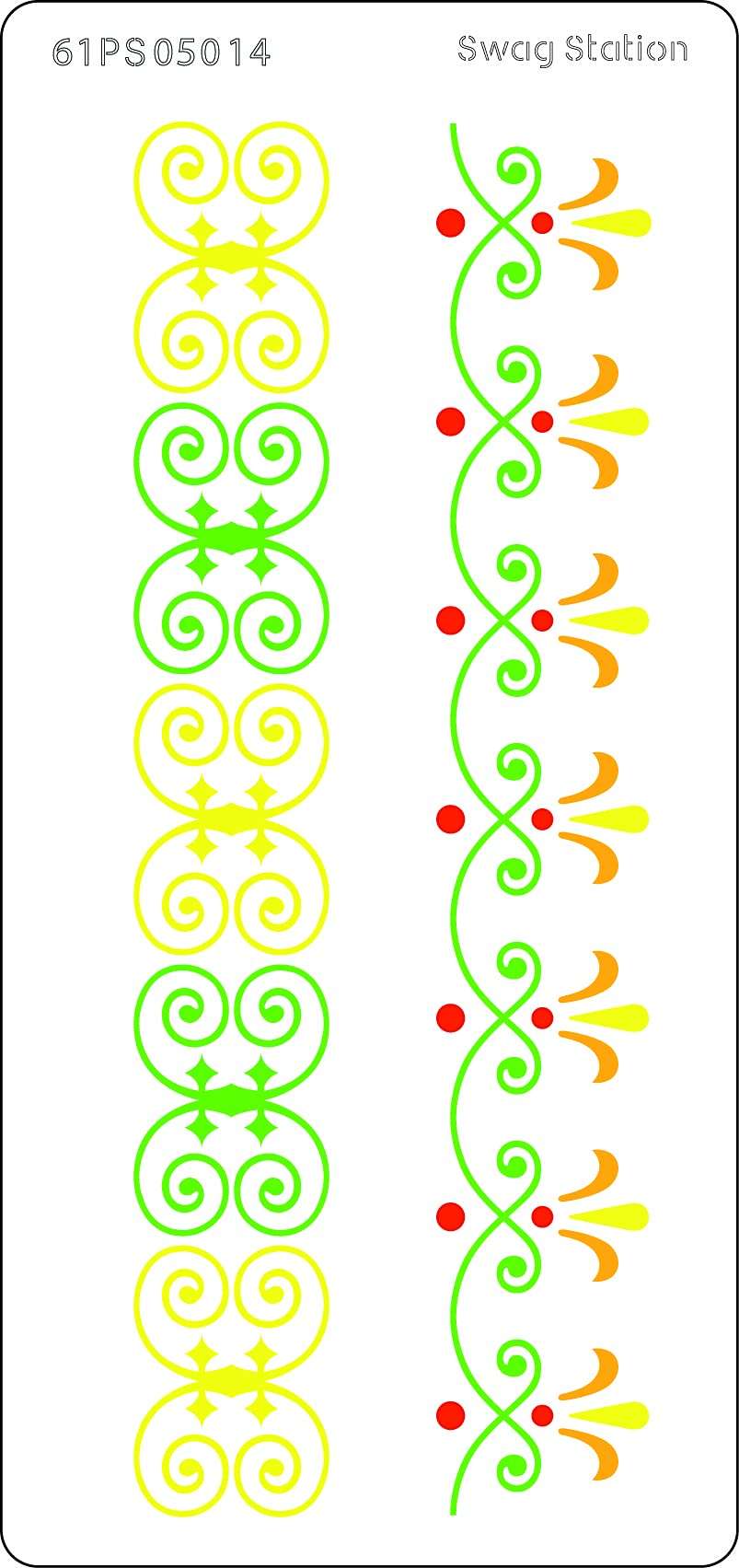 SWAGSTATION Border Stencils Designs for Painting - Ornate Border Stencil - 4x8 Inches - Reusable DIY Stencils for Albums Card Making and Fabric Wall Painting - Border Stencils for Art and Craft 2