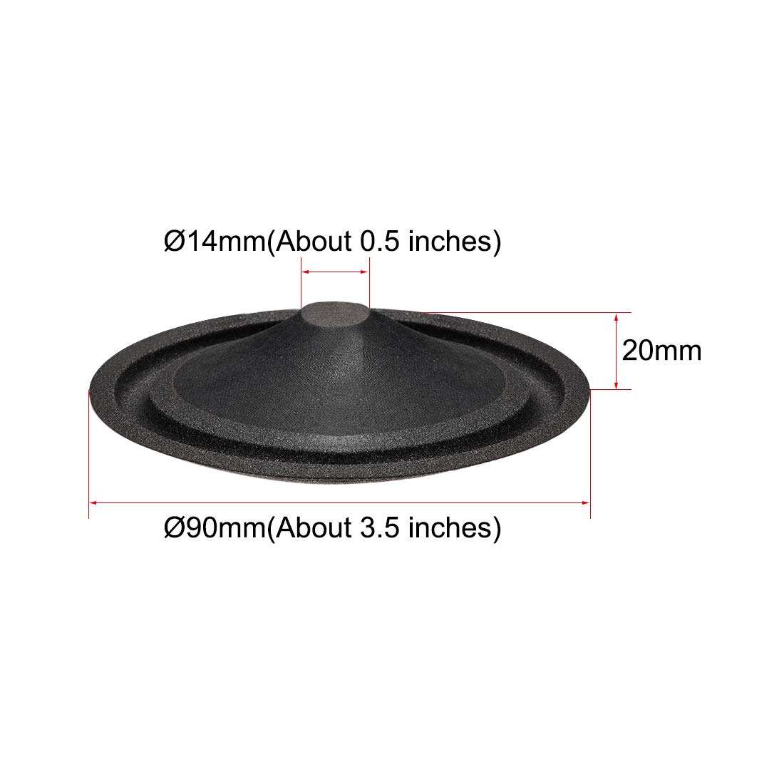 uxcell 3.5" Paper Speaker Cone Subwoofer Cones Drum Paper 0.5" Inner Diameter with Foam Surround 2 Pcs 3
