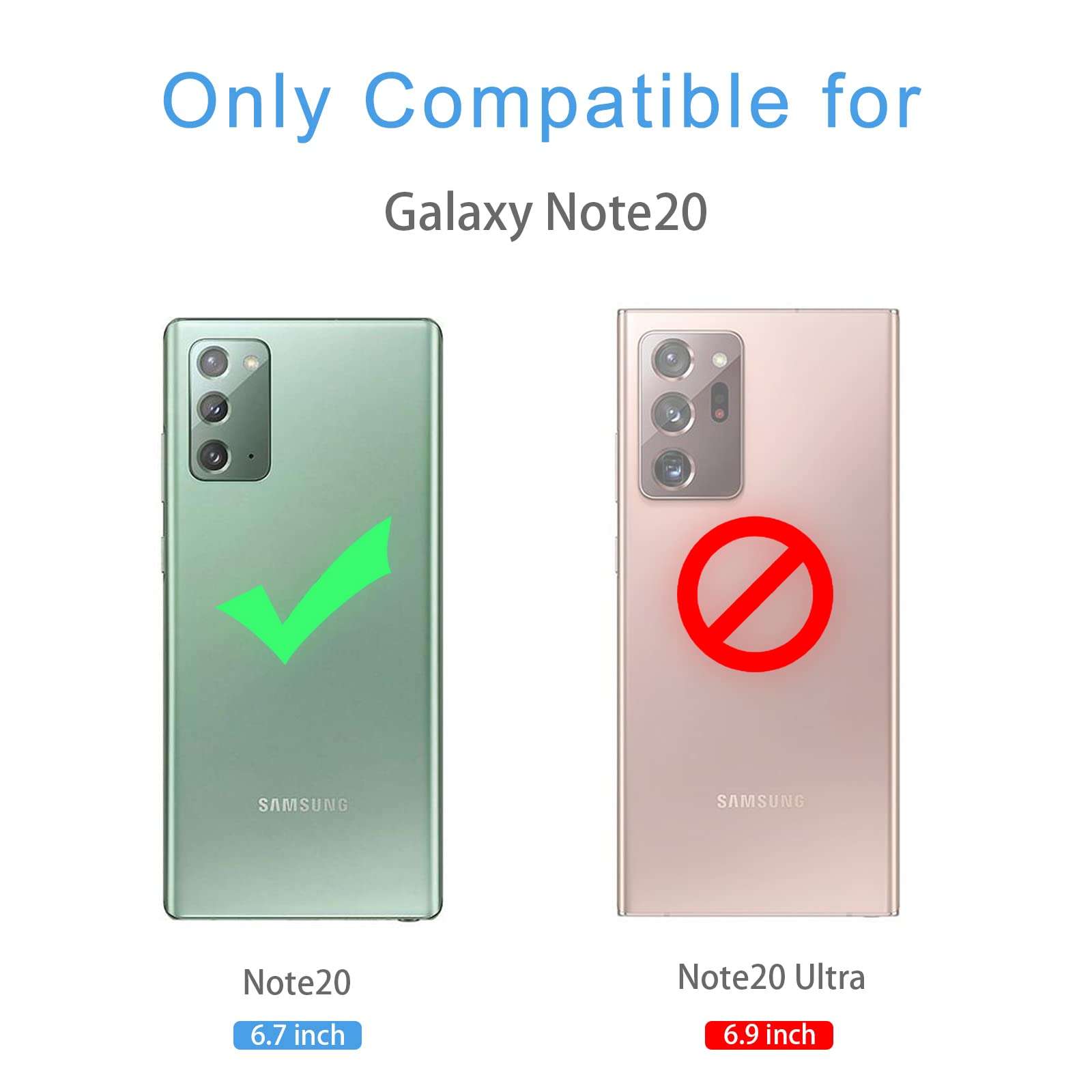 HAII Galaxy Note 20 Case, Flip Fold Leather Wallet Case with Credit Card Slot and Kickstand Magnetic Closure Protective Cover for Samsung Galaxy Note 20 (Coffee) 2