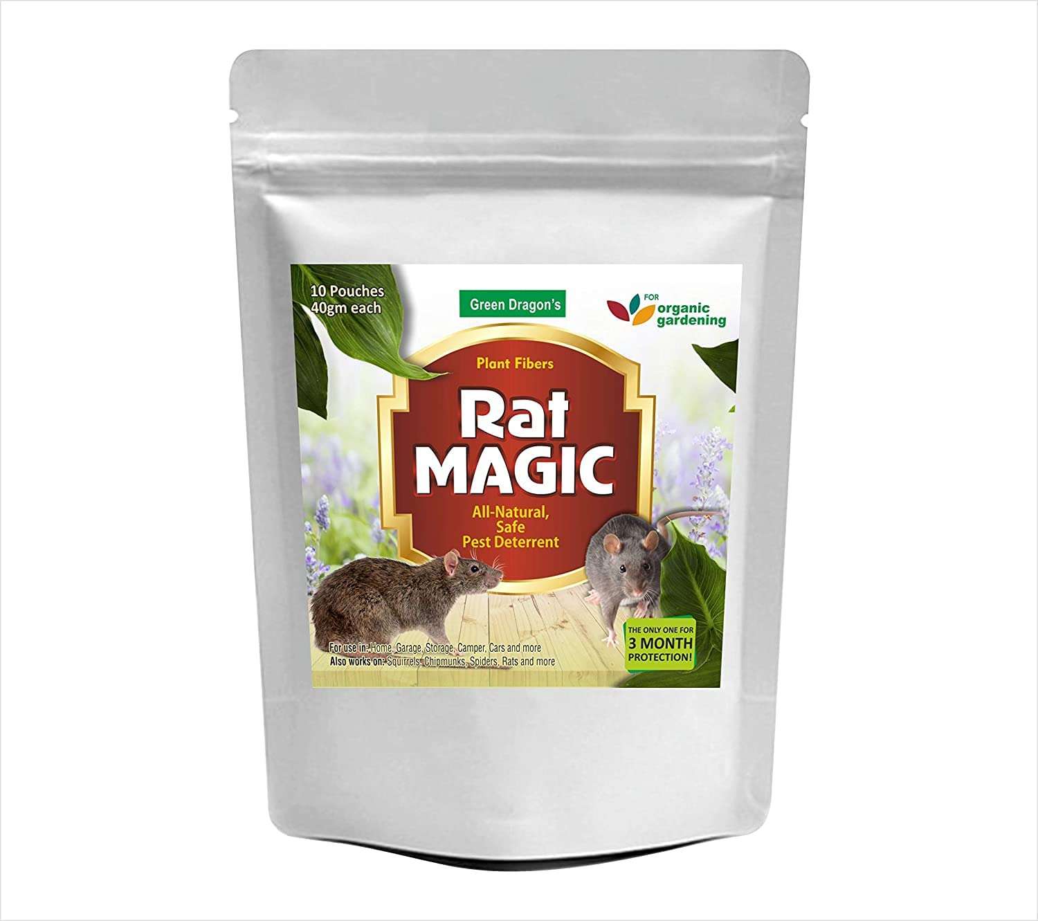 Green Dragon's 'Rat MAGIC' ALL NATURAL, Rat Repellent & Killer, 10 Pouches 1
