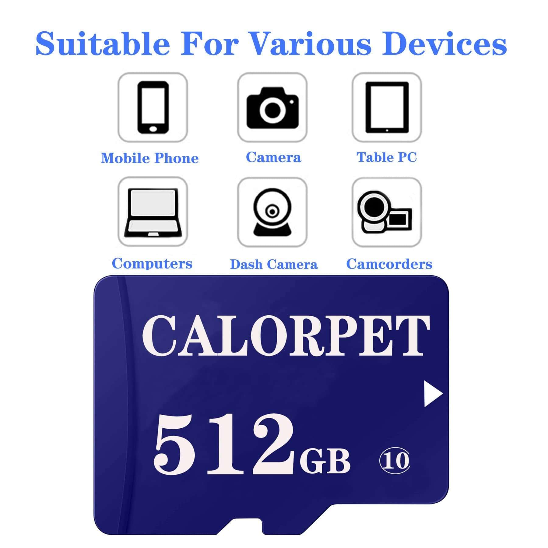 Memory Card 512GB，Read Speed Up to 80 MB/s,Write Speed Up to 40 MB/s，TF Card with Card Adapter TF Card for Smartphone/Camera/Tablet/Surveillance/Drone/Videographers and More (Purple) 4