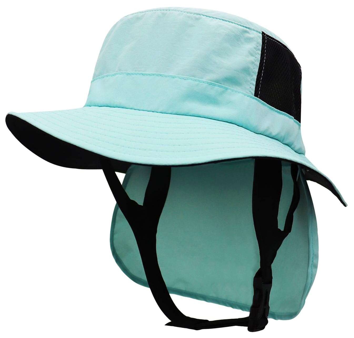 Surf Bucket Hat Quick-Dry Sun Hat with Adjustable Chin Strap for Water Sports Neck Wrap/UV Protection (US, Numeric, 7, 7 1/2, Light Green) 1