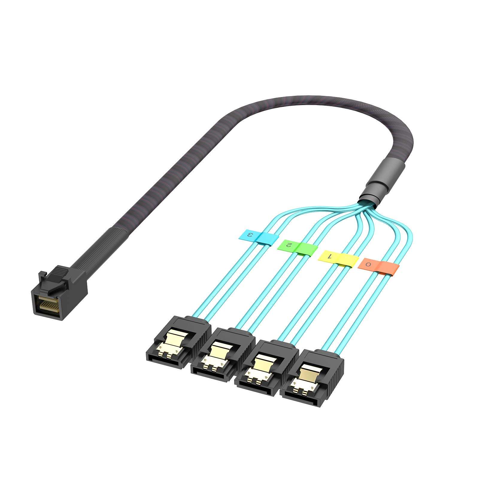 WORDIMA Mini SAS SATA Cables, SAS SATA SSD Cable SFF-8643 to 4xSATA Cable,Compatible SAS SSD2.5 Drive 3.5 HP Micron Samsung 2tb Intel or Raid Controller Hard Drive 1