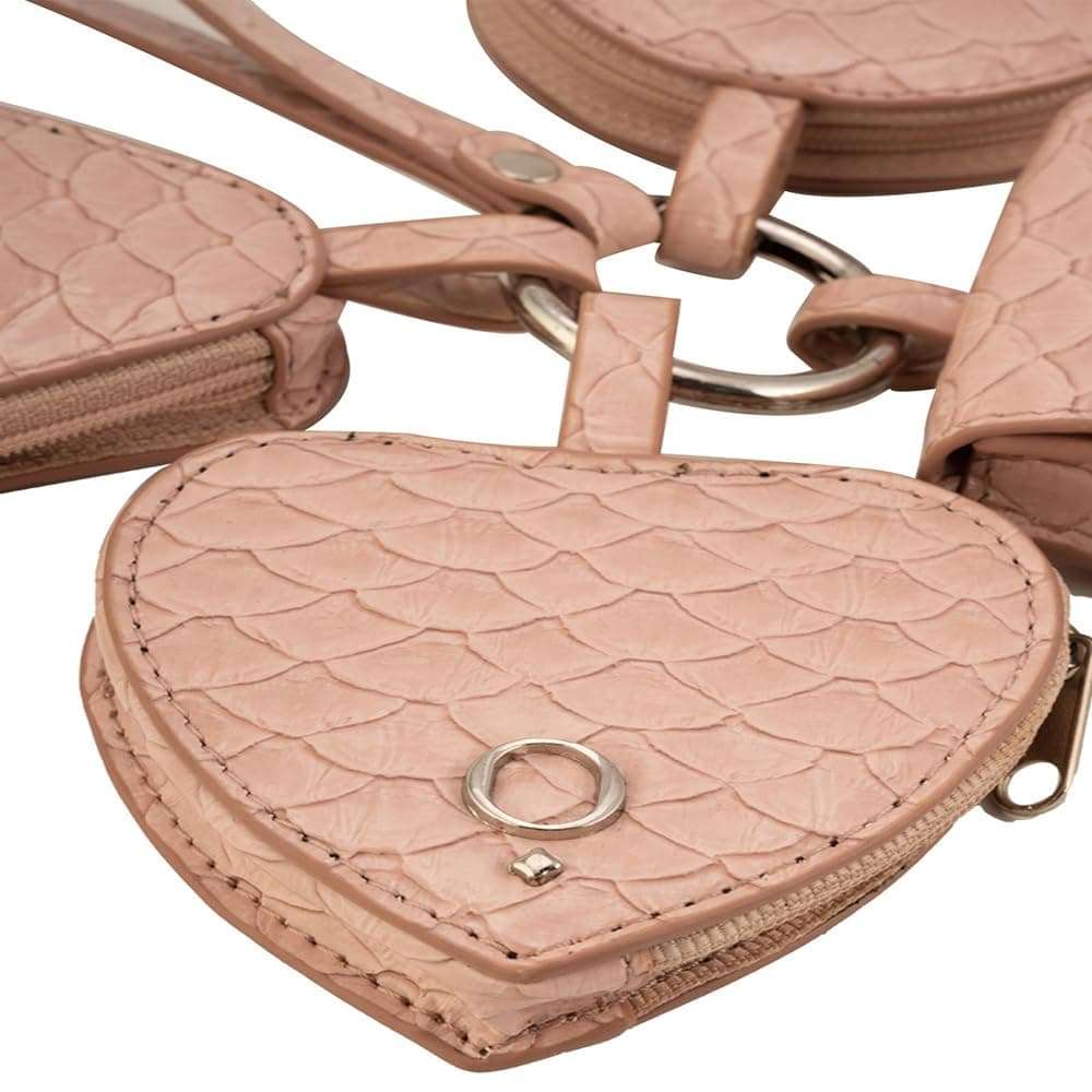 Monadaa Faux Leather Heart Shape Maxime Fancy Small Wallet for Credit, Debit and ATM Cards, Mobile Holder with Multi Card Slots, Party Purse, Single Zipper Women and Girls Wallet (Pink) 4