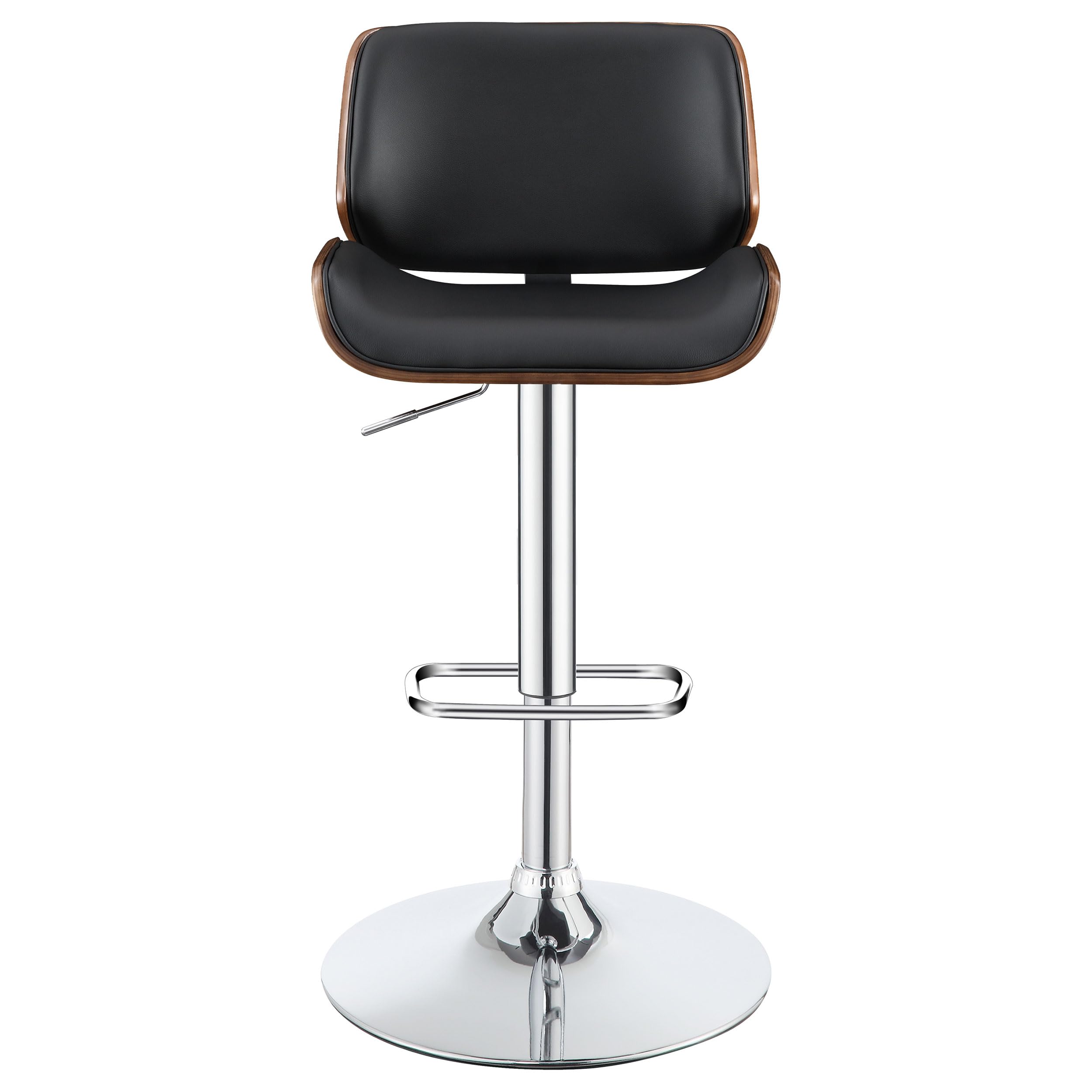 Coaster CO- Adjustable Bar Stool, Black, Walnut, Chrome 4
